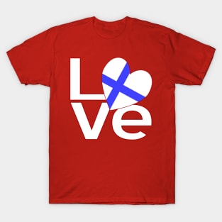 White Red Finnish LOVE T-Shirt